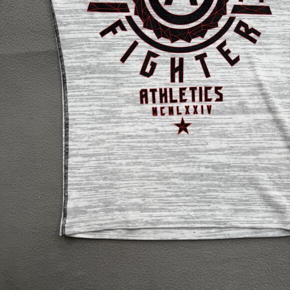 American Fighter Shirt Mens Large Heather Gray Long Sleeve Graphic Crewneck 1974 - Picture 6 of 9